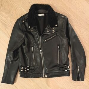 John Elliott Black Leather Biker Jacket